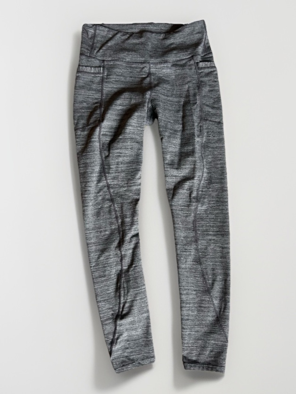 Athleta Stash Pocket 7/8 Leggings Medium Gray Marled High Rise Athletic